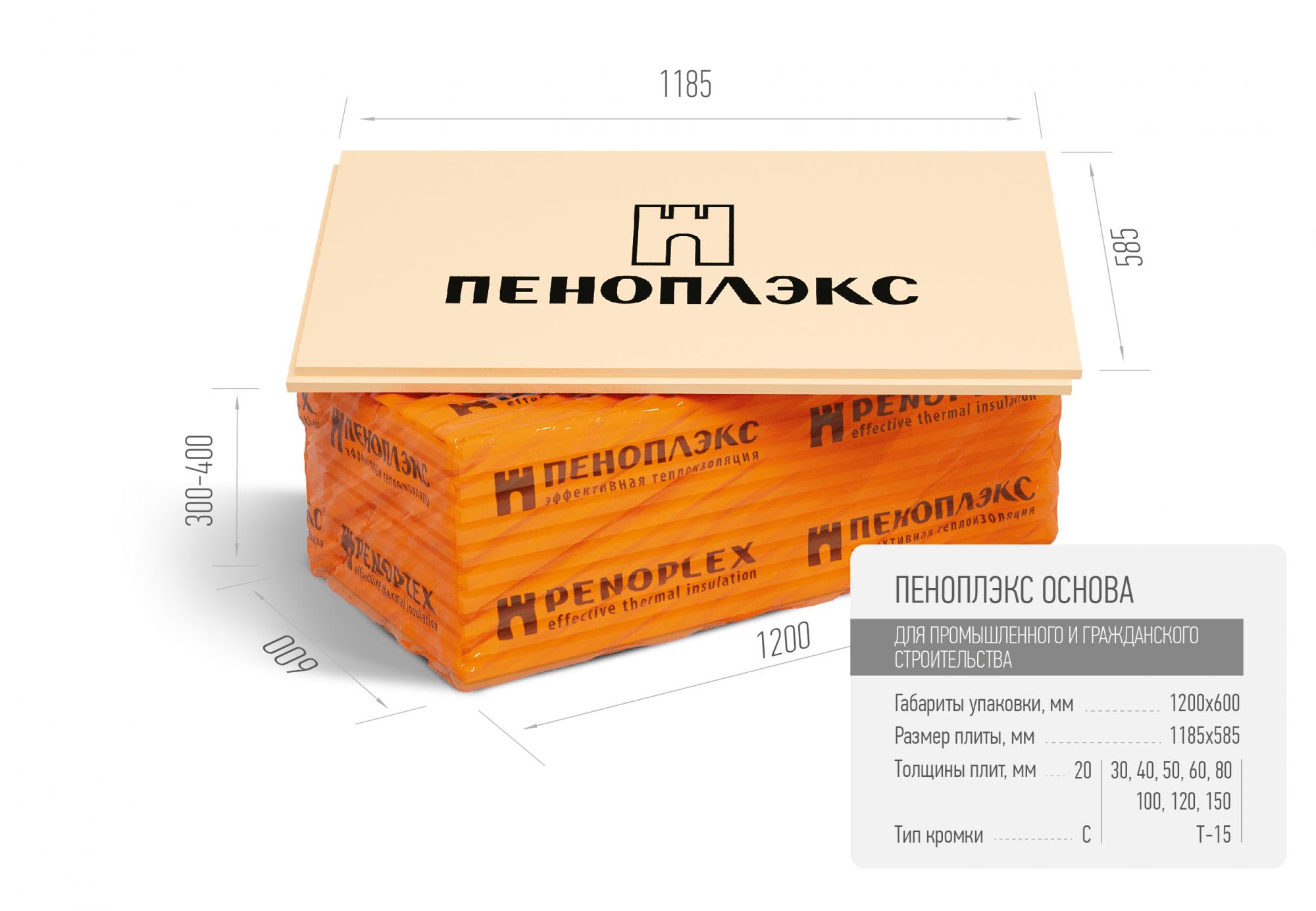 ОСНОВА 100*585*1185 (1уп=4 плиты=2,77м2=0,2772 м3)