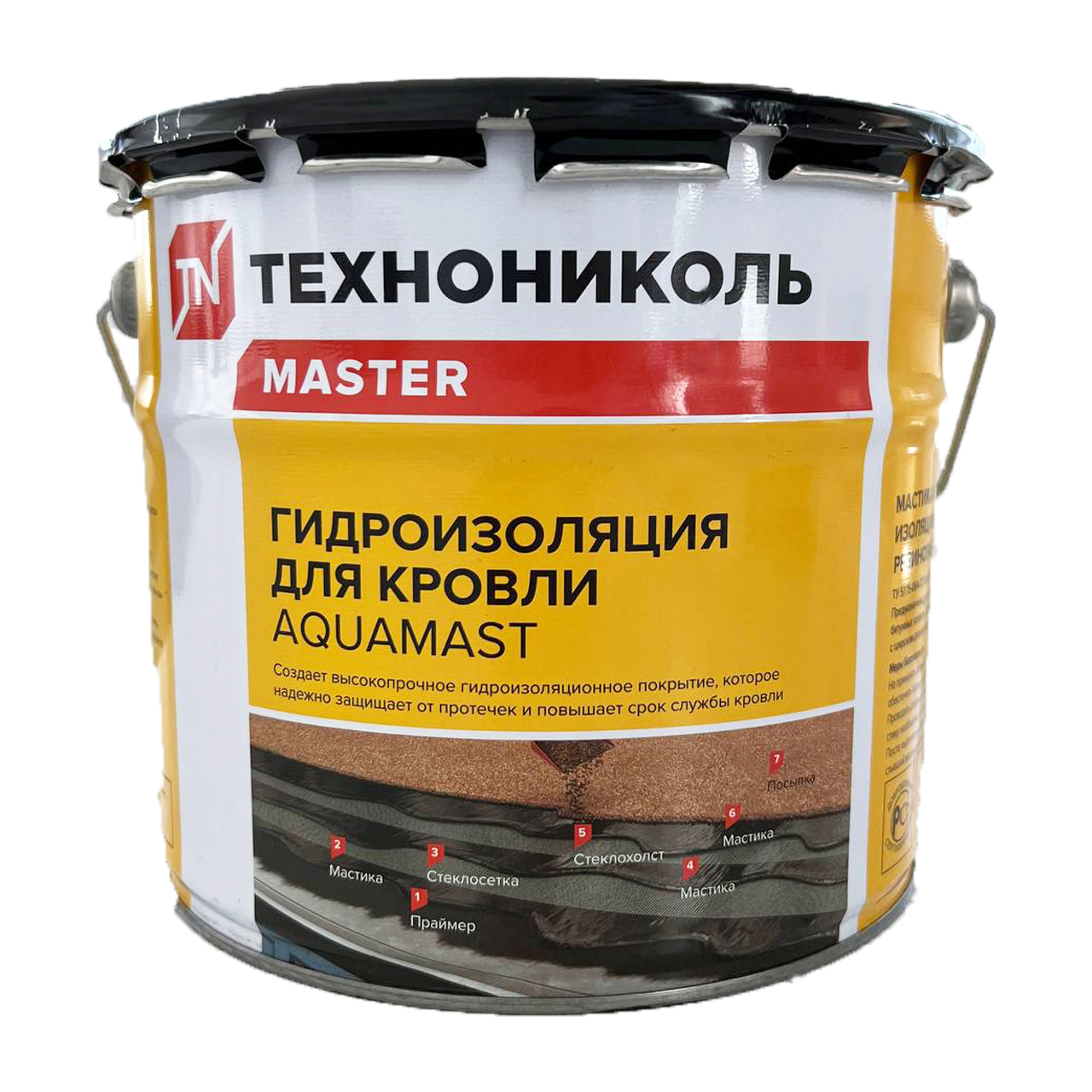 Мастика битумно-резиновая ДЛЯ КРОВЛИ AquaMast (1вед=3кг=1кг/м2)