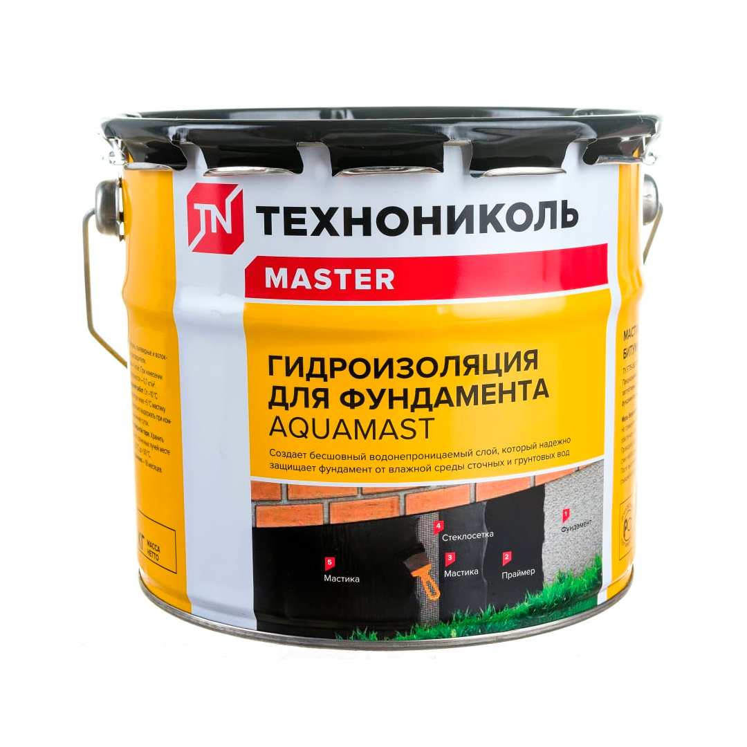 Мастика гидроизоляционная ФУНДАМЕНТНАЯ AquaMast (1вед=3кг=1кг/м2)